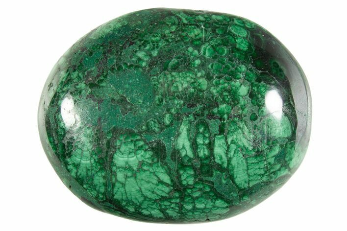 Polished Banded Malachite Palm Stone - DR Congo #321186